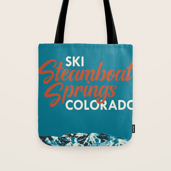 Steamboat Springs Vintage Ski Poster Tote Bag Gallery Image 1