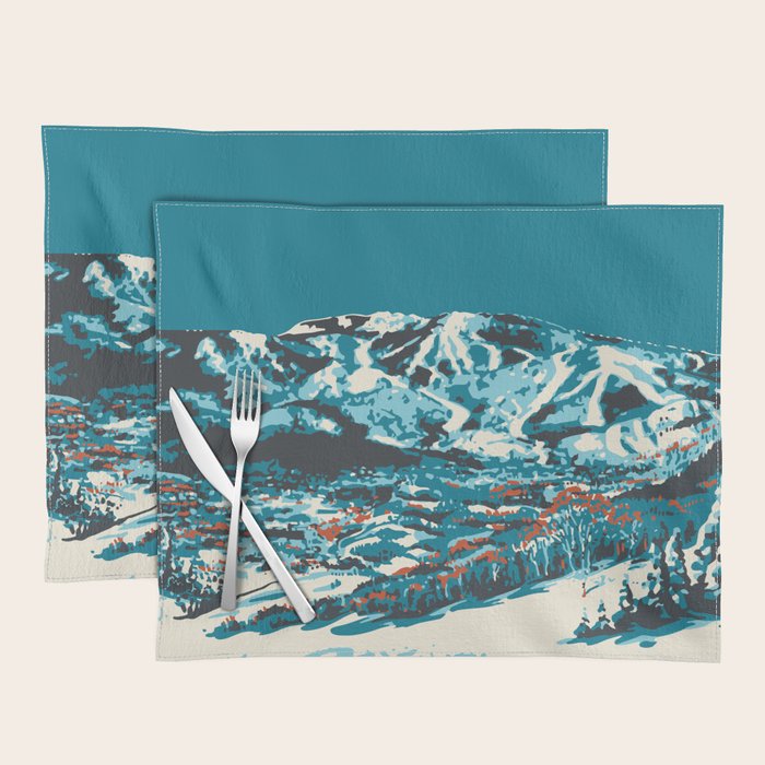 Steamboat Springs Vintage Ski Poster Placemat Gallery Image 1
