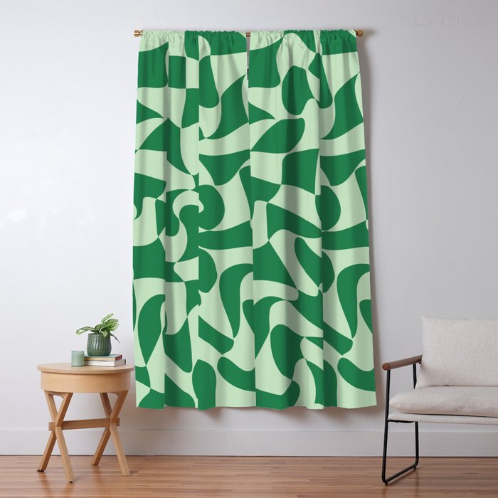 Wavy Check in Forest Green Window Curtain Gallery Image 5