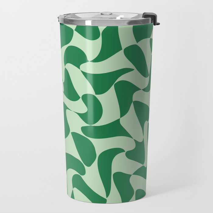 Wavy Check in Forest Green Travel Mug Gallery Image 2