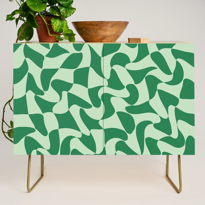Wavy Check in Forest Green Credenza Gallery Image 1
