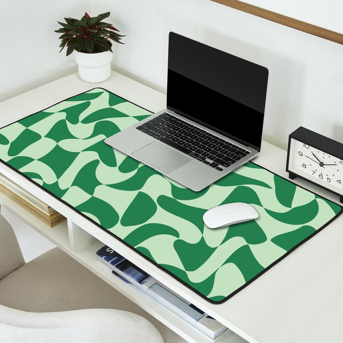 Wavy Check in Forest Green Desk Mat Gallery Image 2