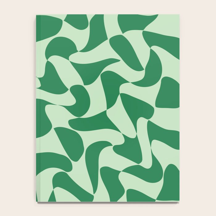 Wavy Check in Forest Green Notebook Gallery Image 4
