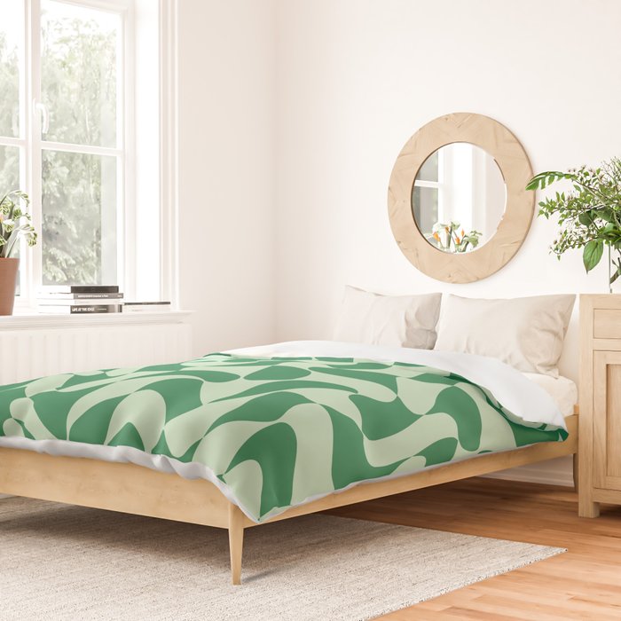 Wavy Check in Forest Green Duvet Cover Gallery Image 2
