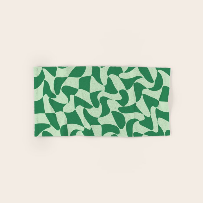 Wavy Check in Forest Green Bath Towel Gallery Image 1