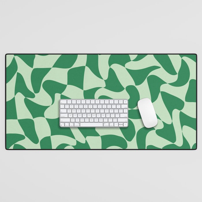 Wavy Check in Forest Green Desk Mat Gallery Image 1