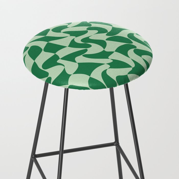 Wavy Check in Forest Green Stool Gallery Image 2
