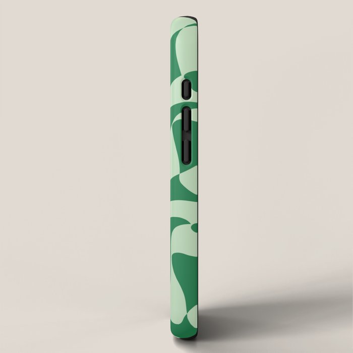Wavy Check in Forest Green iPhone Case Gallery Image 2