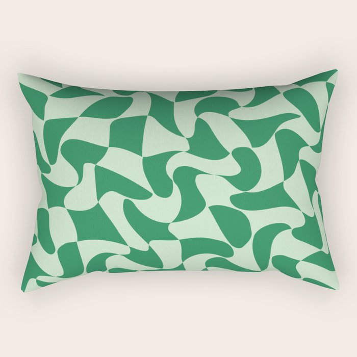 Wavy Check in Forest Green Rectangular Pillow Gallery Image 2