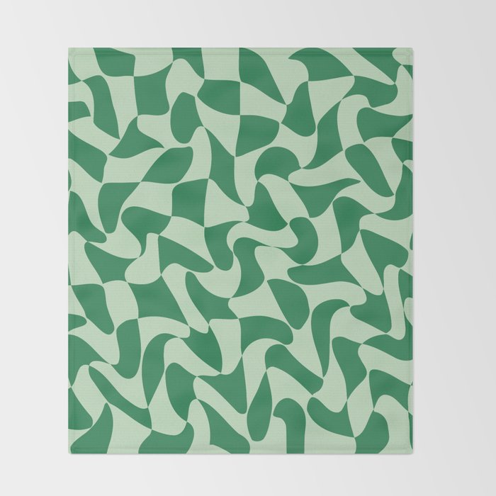 Wavy Check in Forest Green Throw Blanket Gallery Image 2