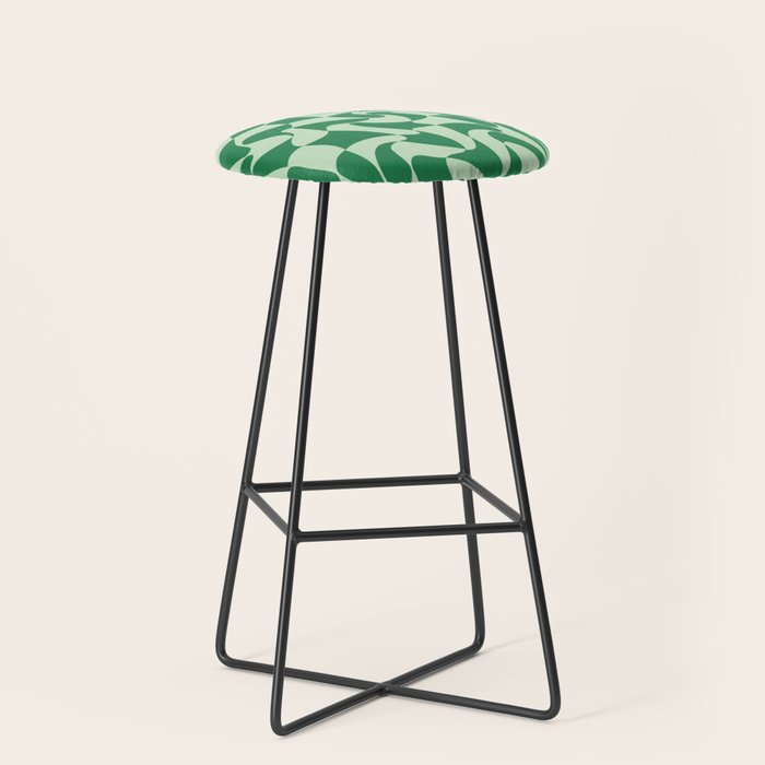 Wavy Check in Forest Green Stool Gallery Image 1
