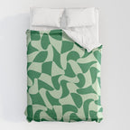 Wavy Check in Forest Green Duvet Cover Gallery Image 6