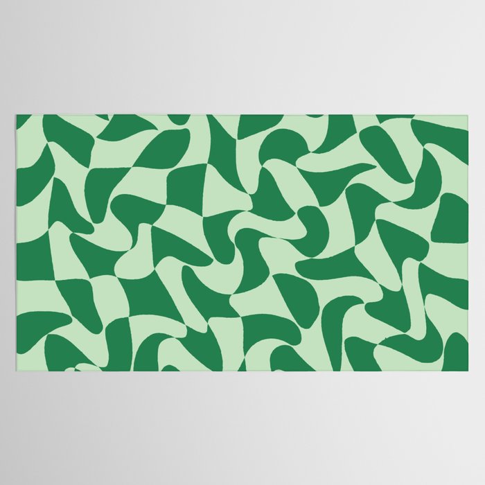 Wavy Check in Forest Green Tablecloth Gallery Image 2