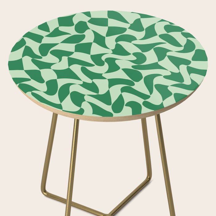 Wavy Check in Forest Green Side Table Gallery Image 2