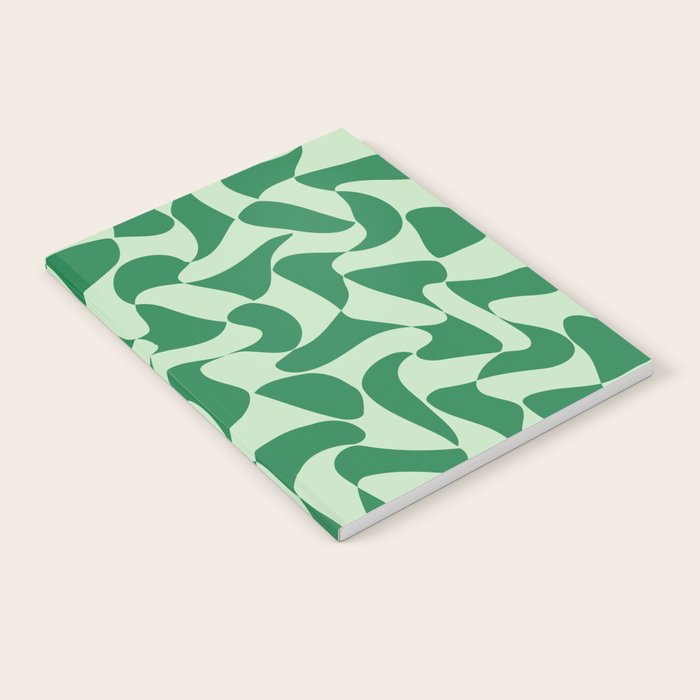 Wavy Check in Forest Green Notebook Gallery Image 2