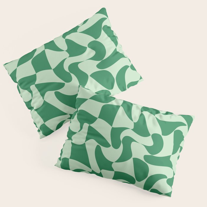 Wavy Check in Forest Green Pillow Sham Gallery Image 3