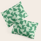 Wavy Check in Forest Green Pillow Sham Gallery Image 3