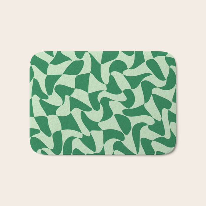 Wavy Check in Forest Green Bath Mat Gallery Image 1