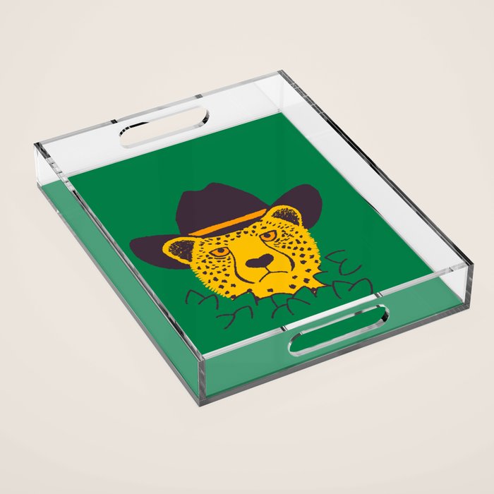 Leafy Cowgirl Cheetah Acrylic Tray Gallery Image 1