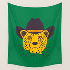 Leafy Cowgirl Cheetah Wall Tapestry Gallery Image 4
