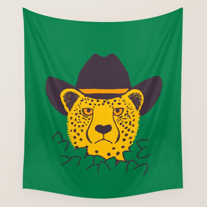 Leafy Cowgirl Cheetah Wall Tapestry Gallery Image 4