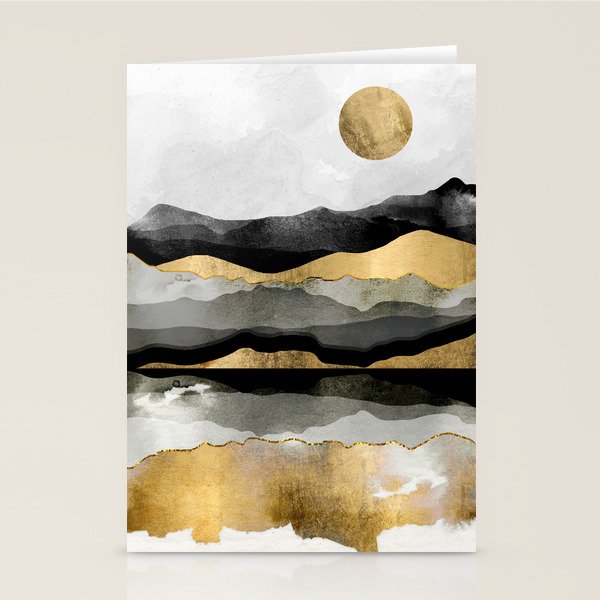 Golden Spring Moon Stationery Card Gallery Image 1