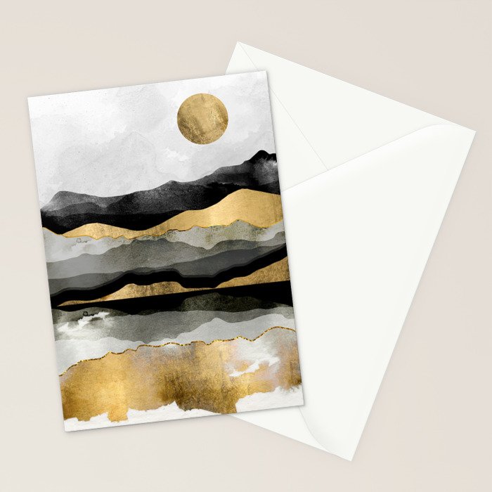Golden Spring Moon Stationery Card Gallery Image 2