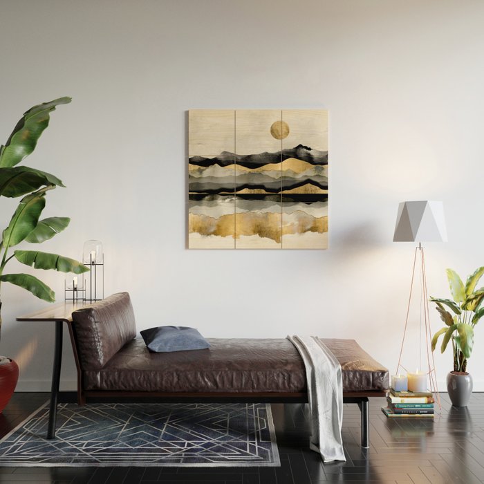 Golden Spring Moon Wood Wall Art Gallery Image 2