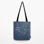 Gemini Zodiac Star Constellation Line Art Neutral Blue Tote Bag Gallery Image 2