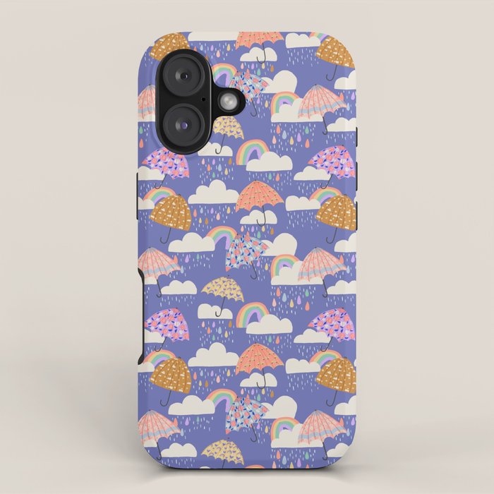 Spring Rain with Umbrellas iPhone Case Gallery Image 1