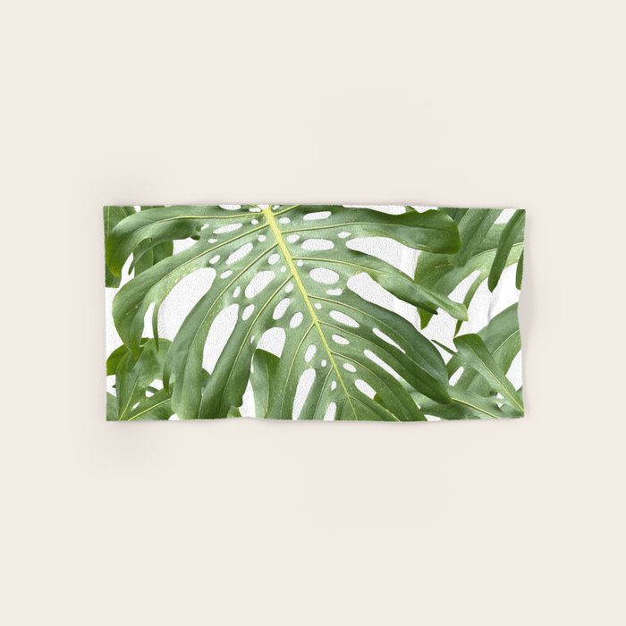 Vibrant tropical foliage on white Bath Towel Gallery Image 1