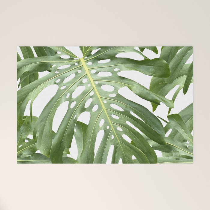 Vibrant tropical foliage on white Welcome Mat Gallery Image 1