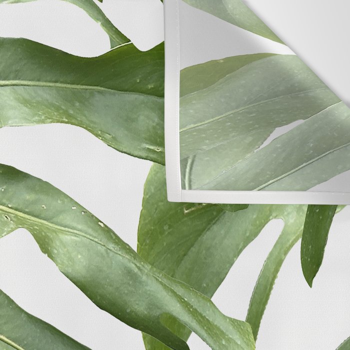 Vibrant tropical foliage on white Wall Tapestry Gallery Image 3