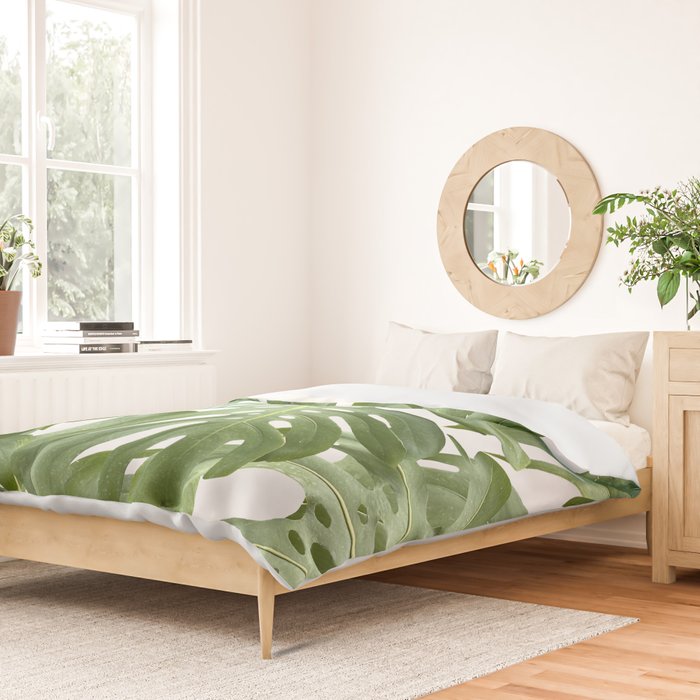 Vibrant tropical foliage on white Duvet Cover Gallery Image 2