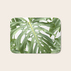 Vibrant tropical foliage on white Bath Mat Gallery Image 1