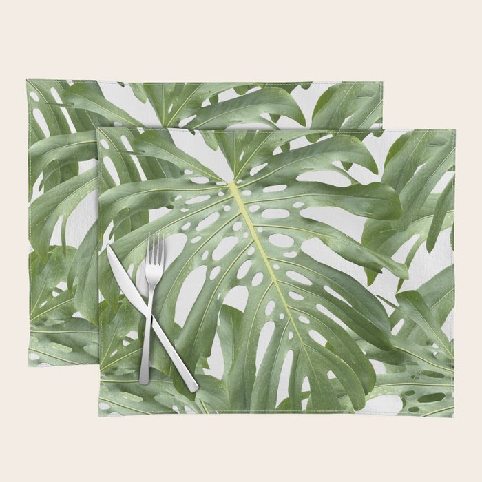 Vibrant tropical foliage on white Placemat Gallery Image 1