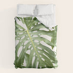 Vibrant tropical foliage on white Duvet Cover Gallery Image 6