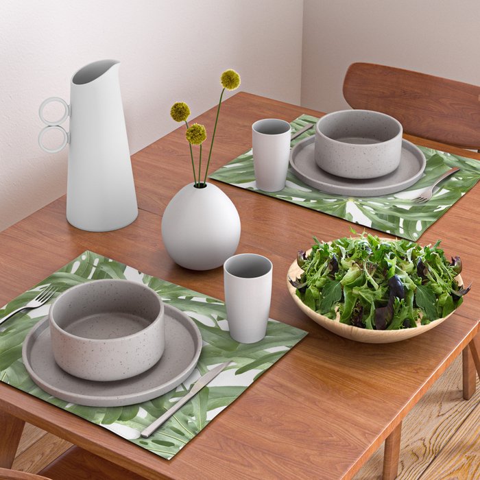 Vibrant tropical foliage on white Placemat Gallery Image 2