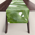 Vibrant tropical foliage on white Table Runner Gallery Image 1