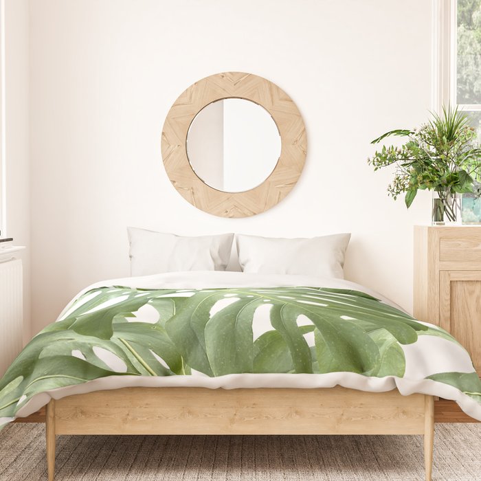 Vibrant tropical foliage on white Duvet Cover Gallery Image 3