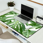 Vibrant tropical foliage on white Desk Mat Gallery Image 2