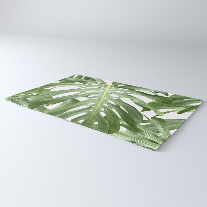 Vibrant tropical foliage on white Rug Gallery Image 3