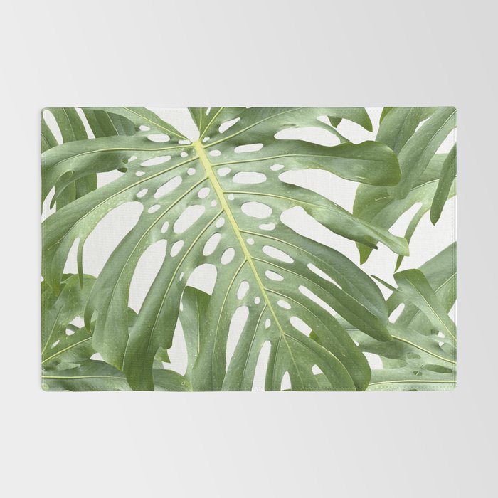 Vibrant tropical foliage on white Rug Gallery Image 2