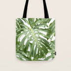 Vibrant tropical foliage on white Tote Bag Gallery Image 1
