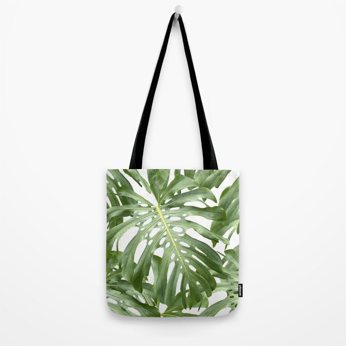 Vibrant tropical foliage on white Tote Bag Gallery Image 2