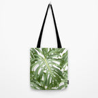 Vibrant tropical foliage on white Tote Bag Gallery Image 2