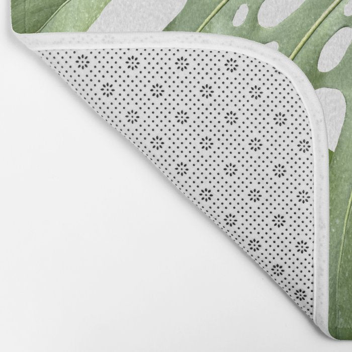 Vibrant tropical foliage on white Bath Mat Gallery Image 2