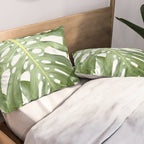 Vibrant tropical foliage on white Pillow Sham Gallery Image 2