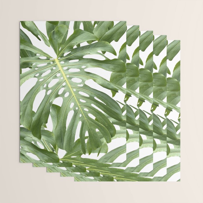 Vibrant tropical foliage on white Wrapping Paper Gallery Image 3