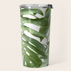 Vibrant tropical foliage on white Travel Mug Gallery Image 2
